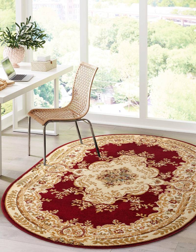 Versailles Elegance Collection Area Rug -  Vincennes Oval Red  lifestyle 90