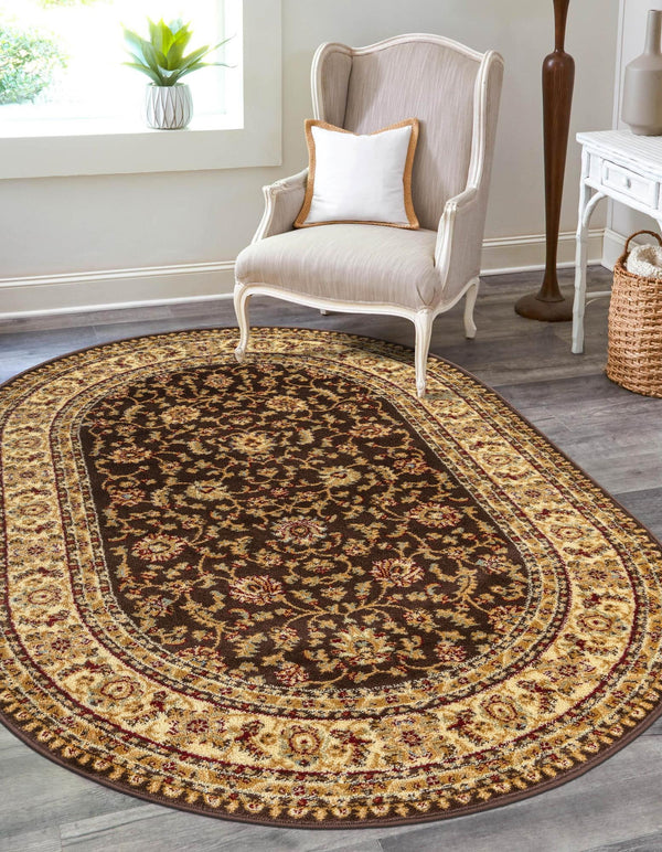 Jaipur Elegance Collection Area Rug -  Nahargarh (Brown) Oval Brown  lifestyle 30