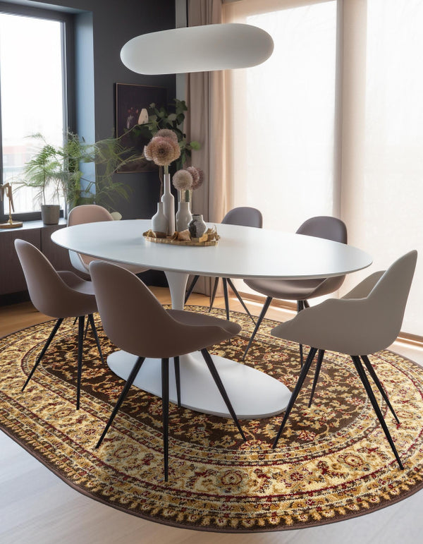 Jaipur Elegance Collection Area Rug -  Nahargarh (Brown) Oval Brown  lifestyle 34