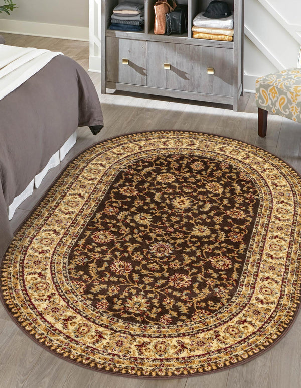 Jaipur Elegance Collection Area Rug -  Nahargarh (Brown) Oval Brown  lifestyle 42