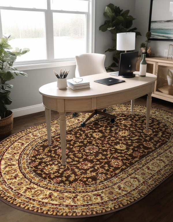 Jaipur Elegance Collection Area Rug -  Nahargarh (Brown) Oval Brown  lifestyle 46