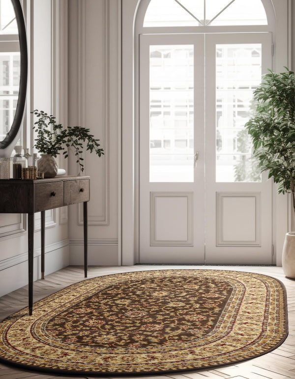 Jaipur Elegance Collection Area Rug -  Nahargarh (Brown) Oval Brown  lifestyle 50