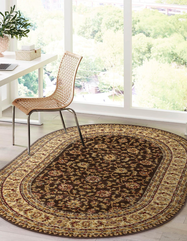Jaipur Elegance Collection Area Rug -  Nahargarh (Brown) Oval Brown  lifestyle 58