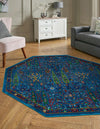 Caribbean Cove Collection Area Rug -  Tobago Octagon Navy Blue  lifestyle 88