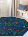 Caribbean Cove Collection Area Rug -  Tobago Octagon Navy Blue  lifestyle 94