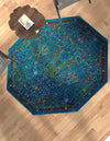 Caribbean Cove Collection Area Rug -  Tobago Octagon Navy Blue  lifestyle 100