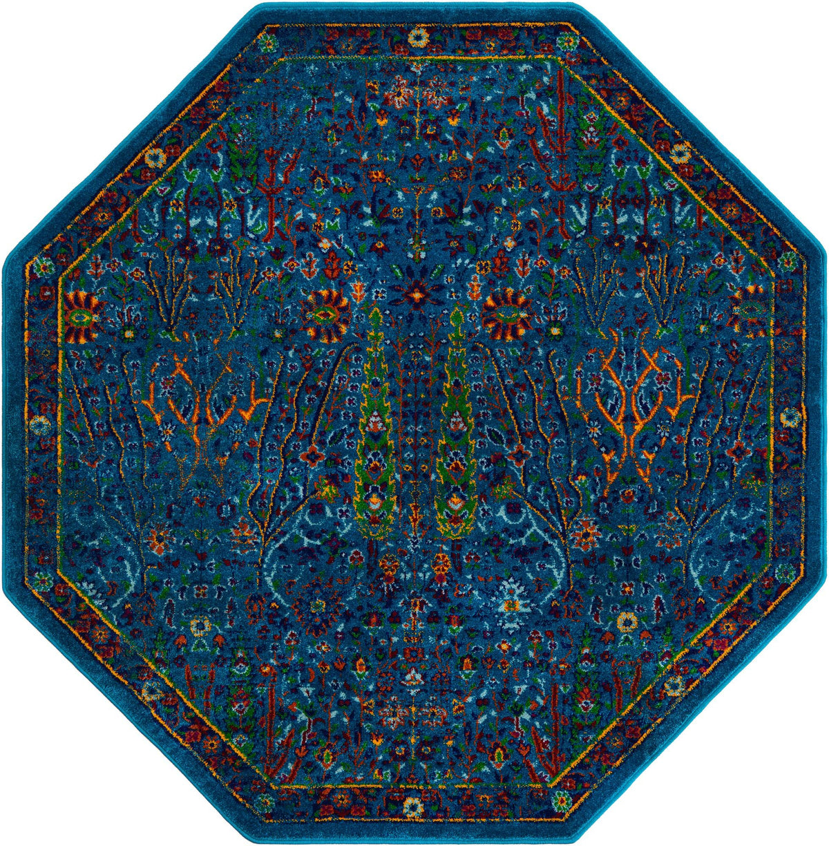 Caribbean Cove Collection Area Rug -  Tobago Octagon Navy Blue  lifestyle 83