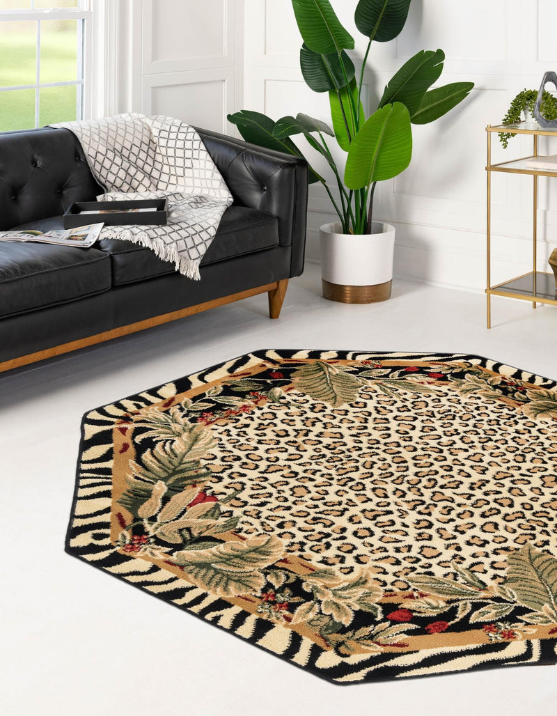 Savannah Sojourn Collection Area Rug -  Moremi Octagon Cream  lifestyle 37
