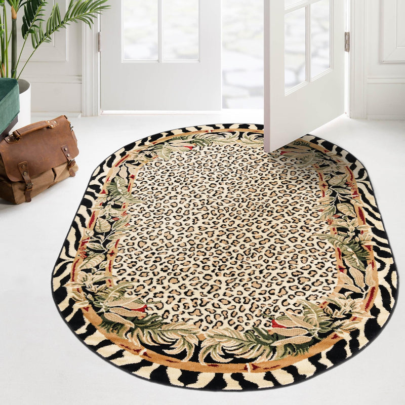 Savannah Sojourn Collection Area Rug -  Moremi Oval Cream  lifestyle 100