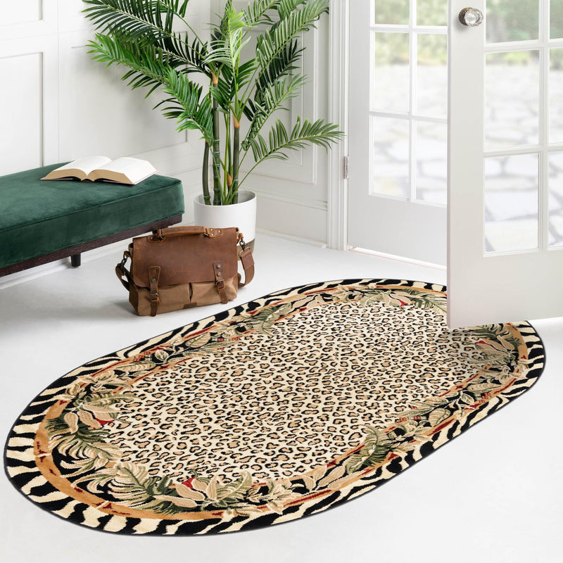 Savannah Sojourn Collection Area Rug -  Moremi Oval Cream  lifestyle 104