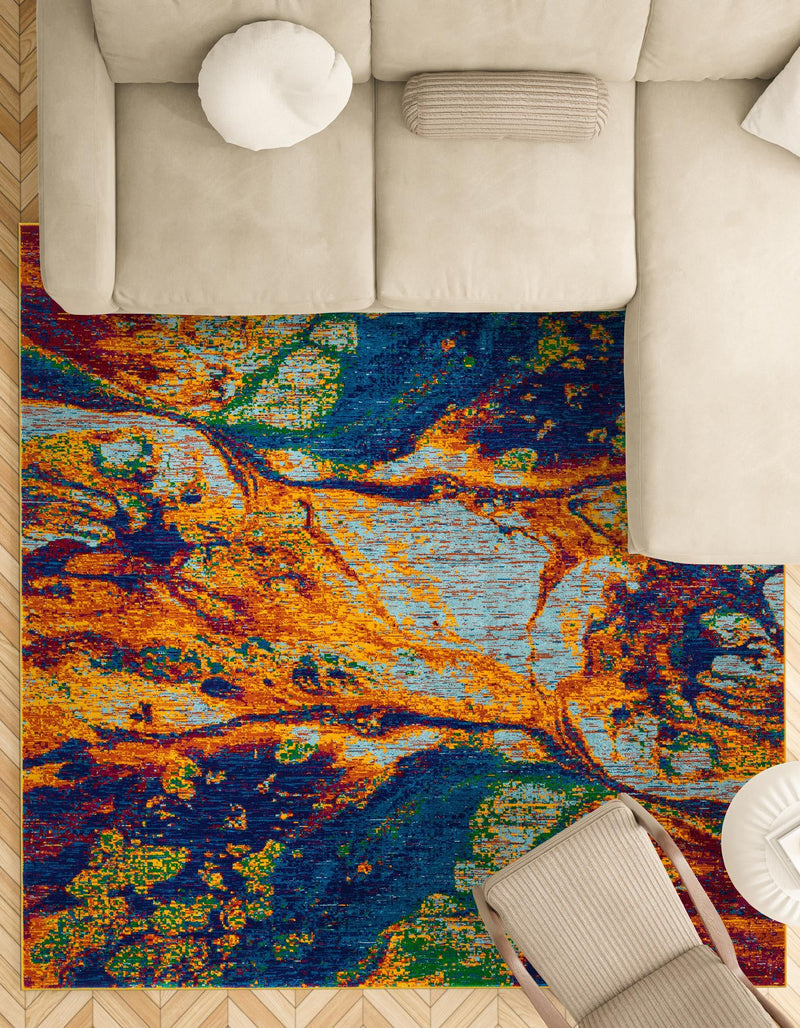 Caribbean Cove Collection Area Rug -  Bequia Square Multi  lifestyle 38