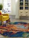 Caribbean Cove Collection Area Rug -  Bequia Octagon Multi  lifestyle 23