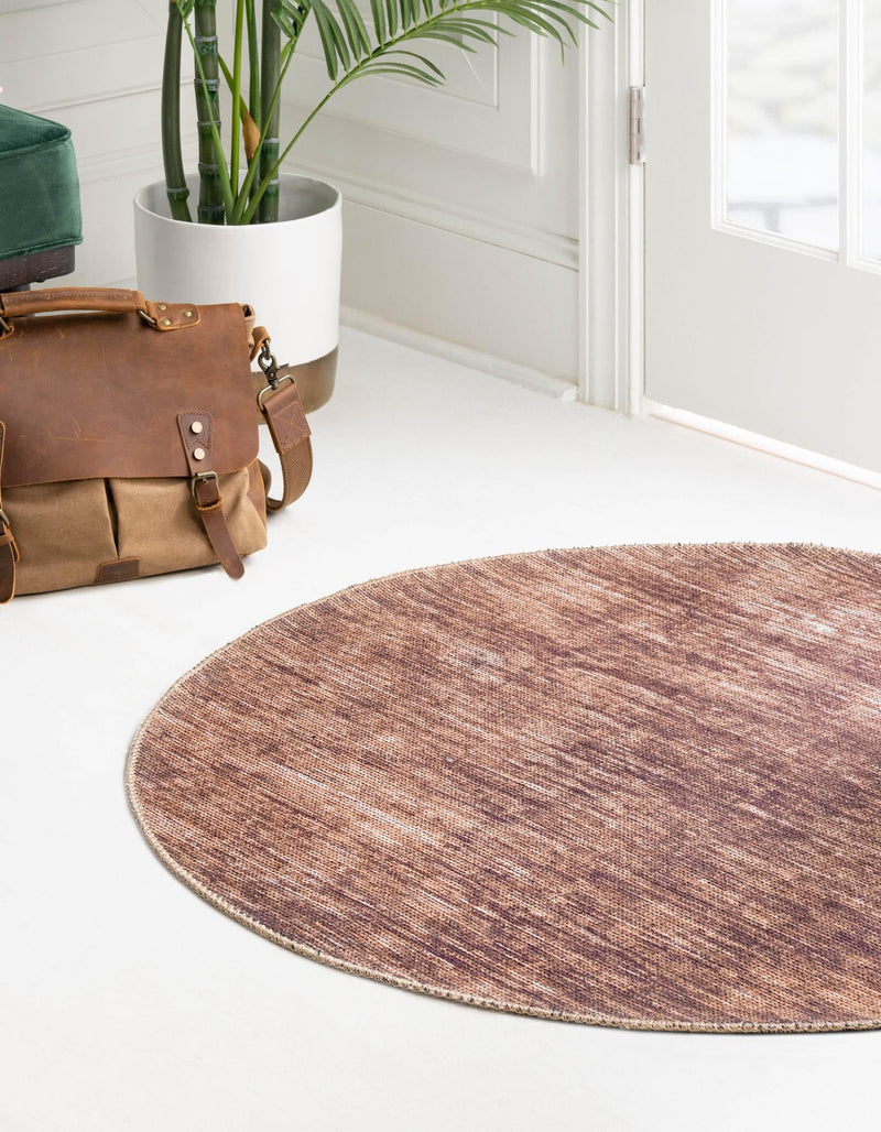 Sahara Essence Collection Area Rug - Oasis (Brown) Round Brown  lifestyle 27