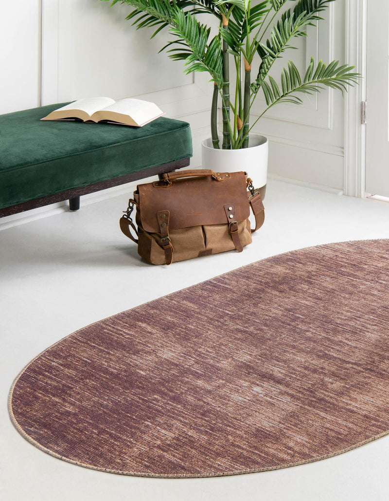 Sahara Essence Collection Area Rug - Oasis (Brown) Oval Brown  lifestyle 28