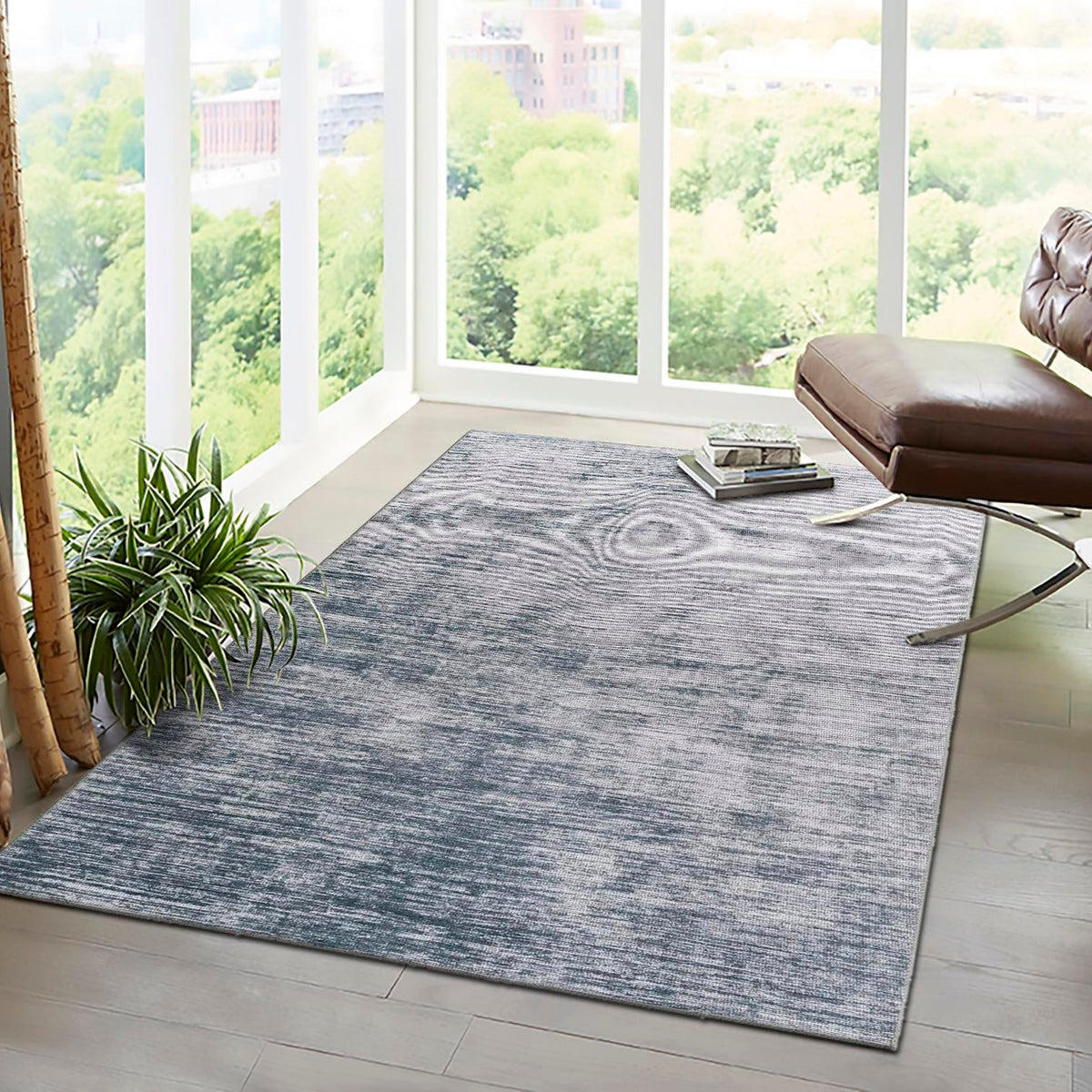 Sahara Essence Collection Area Rug - Oasis (Gray) Rectangle Gray  lifestyle 14
