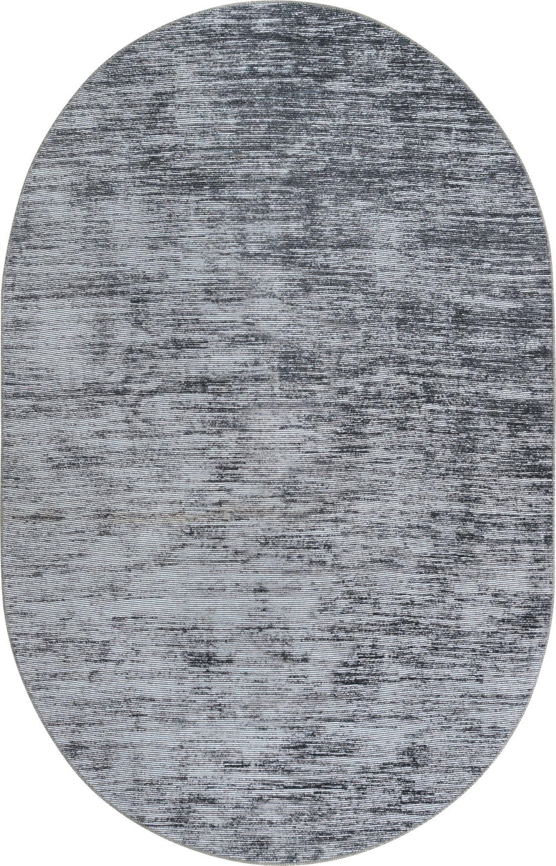Sahara Essence Collection Area Rug - Oasis (Gray) Oval Gray  lifestyle 18