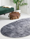Sahara Essence Collection Area Rug - Oasis (Gray) Oval Gray  lifestyle 28