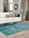 Sahara Essence Collection Area Rug - Oasis (Teal) Rectangle Teal  lifestyle 3