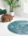 Sahara Essence Collection Area Rug - Oasis (Teal) Round Teal  lifestyle 27