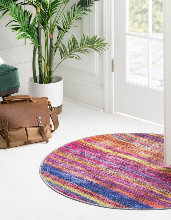 Sahara Essence Collection Area Rug - Oasis (Multi) Round Multi  lifestyle 27