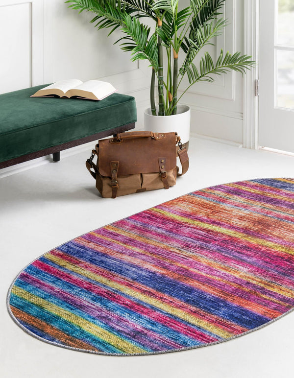 Sahara Essence Collection Area Rug - Oasis (Multi) Oval Multi  lifestyle 28