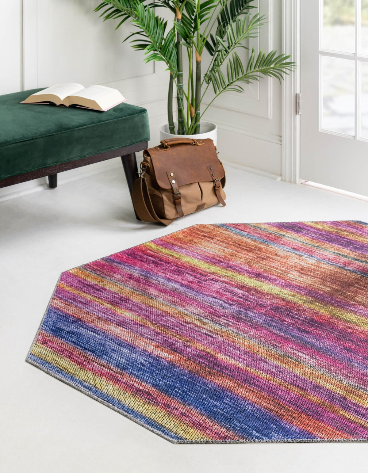 Sahara Essence Collection Area Rug - Oasis (Multi) Octagon Multi  lifestyle 29