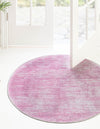 Sahara Essence Collection Area Rug - Oasis (Pink) Round Pink  lifestyle 22
