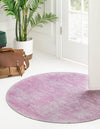 Sahara Essence Collection Area Rug - Oasis (Pink) Round Pink  lifestyle 27