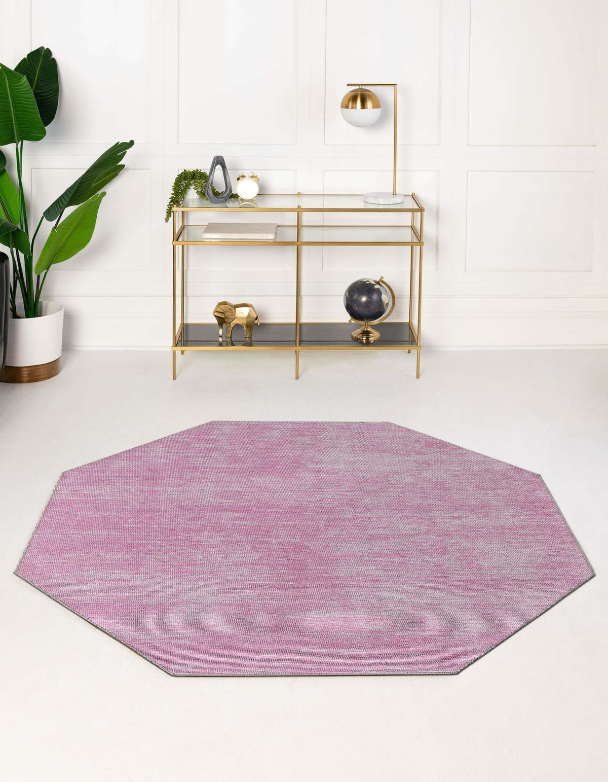 Sahara Essence Collection Area Rug - Oasis (Pink) Octagon Pink  lifestyle 24