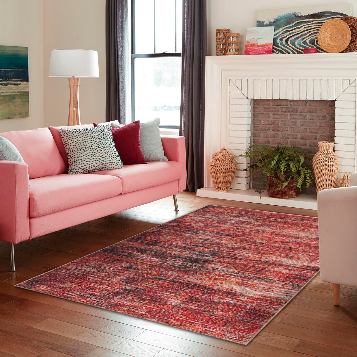 Sahara Essence Collection Area Rug - Oasis (Rust Red) Rectangle Rust Red  lifestyle 15