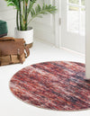 Sahara Essence Collection Area Rug - Oasis (Rust Red) Round Rust Red  lifestyle 27