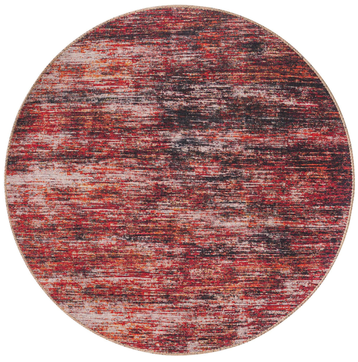 Sahara Essence Collection Area Rug - Oasis (Rust Red) Round Rust Red  lifestyle 17