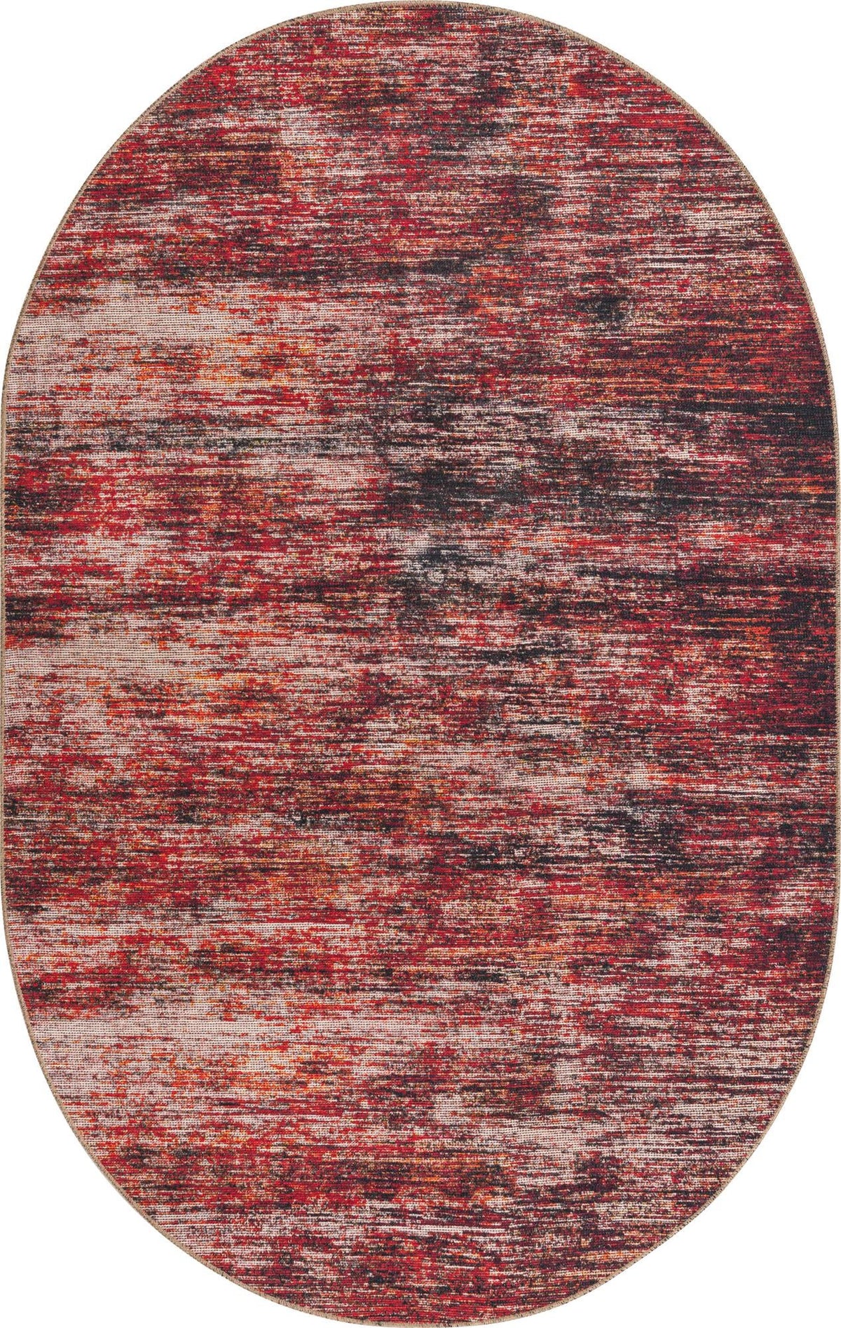 Sahara Essence Collection Area Rug - Oasis (Rust Red) Oval Rust Red  lifestyle 18