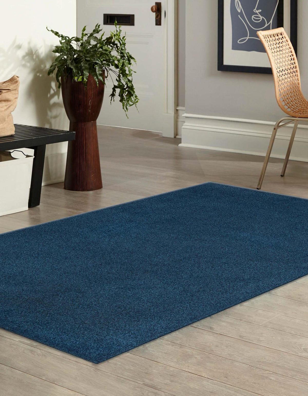 Everyday Elegance Collection Area Rug - Serenity (Navy Blue) Rectangle Navy Blue  lifestyle 2