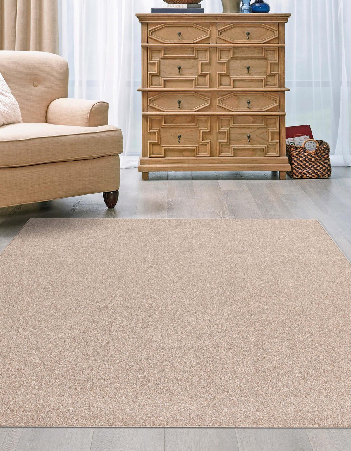 Everyday Elegance Collection Area Rug - Serenity (Sandy Beige) Rectangle Sandy Beige  lifestyle 2