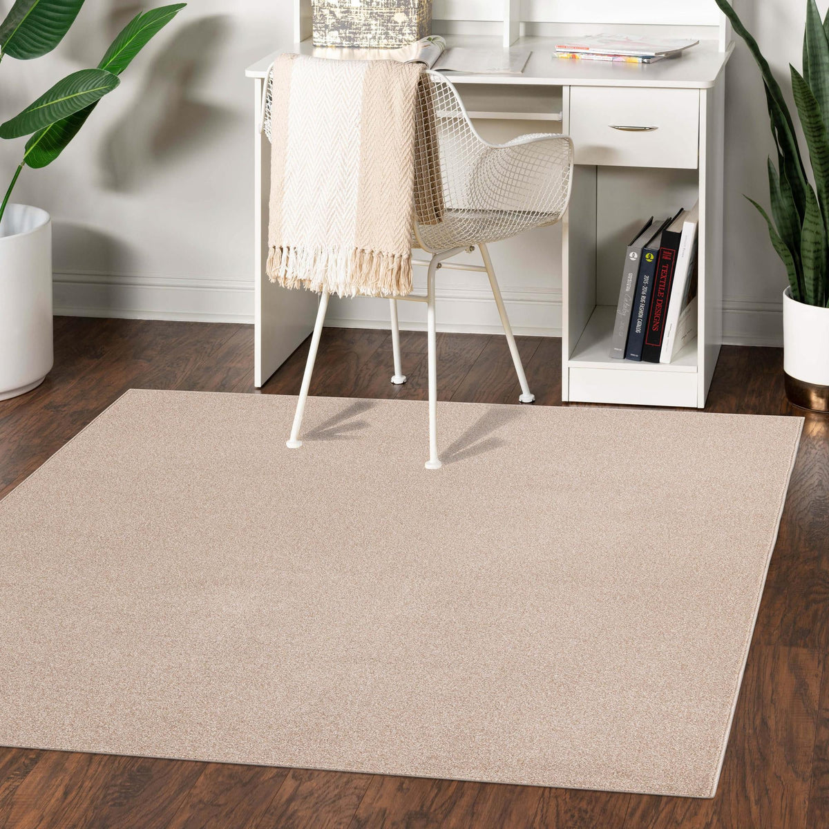 Everyday Elegance Collection Area Rug - Serenity (Sandy Beige) Square Sandy Beige  lifestyle 39
