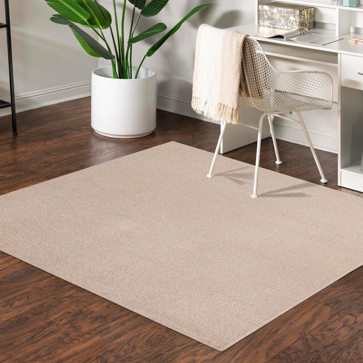 Everyday Elegance Collection Area Rug - Serenity (Sandy Beige) Square Sandy Beige  lifestyle 41