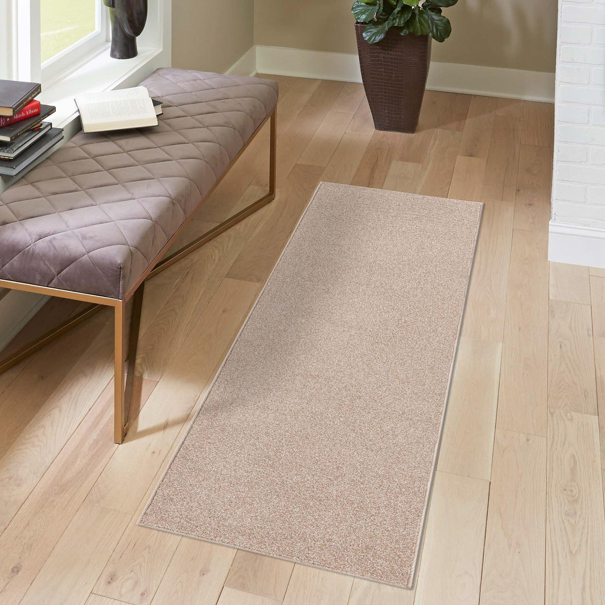 Everyday Elegance Collection Area Rug - Serenity (Sandy Beige) Runner Sandy Beige  lifestyle 40