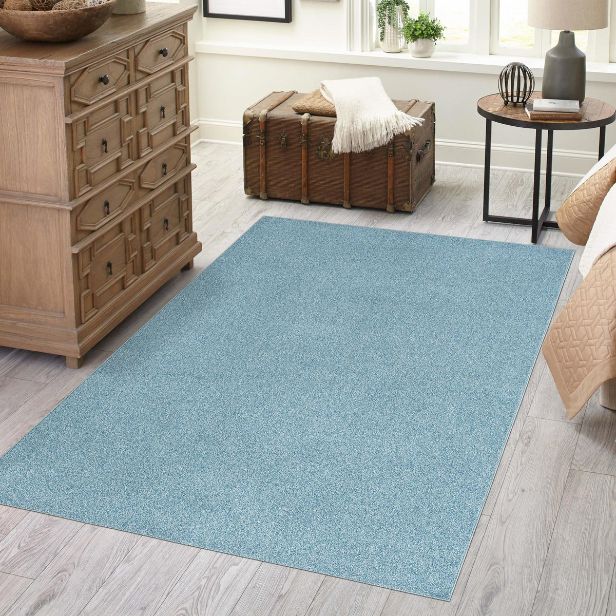 Everyday Elegance Collection Area Rug - Serenity (Santorini Blue) Rectangle Santorini Blue  lifestyle 13