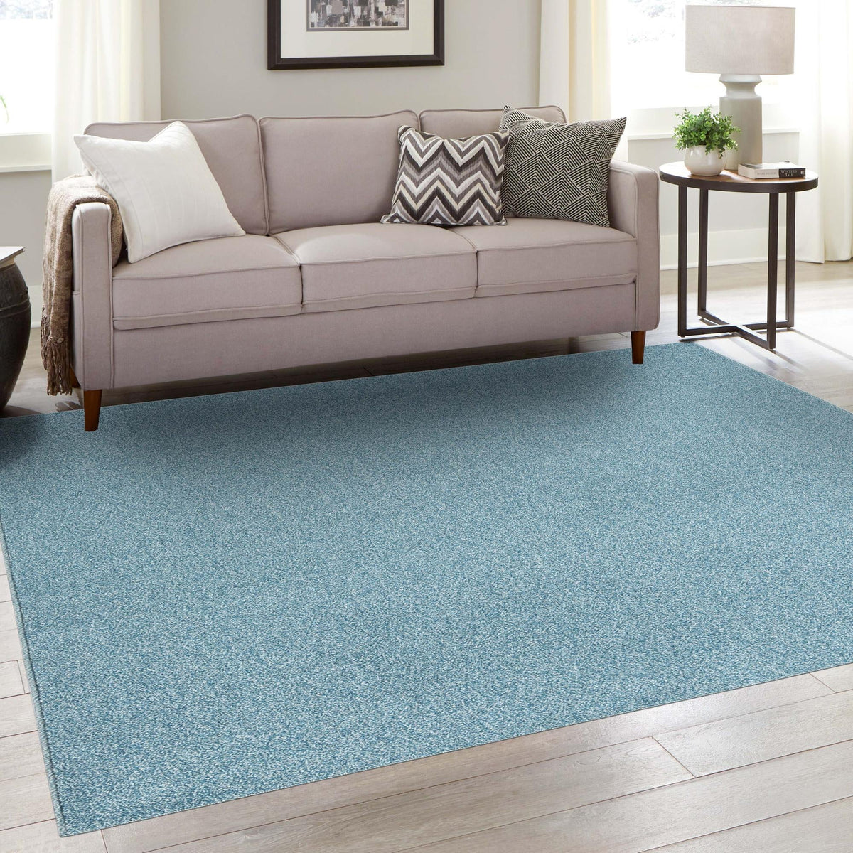 Everyday Elegance Collection Area Rug - Serenity (Santorini Blue) Square Santorini Blue  lifestyle 41