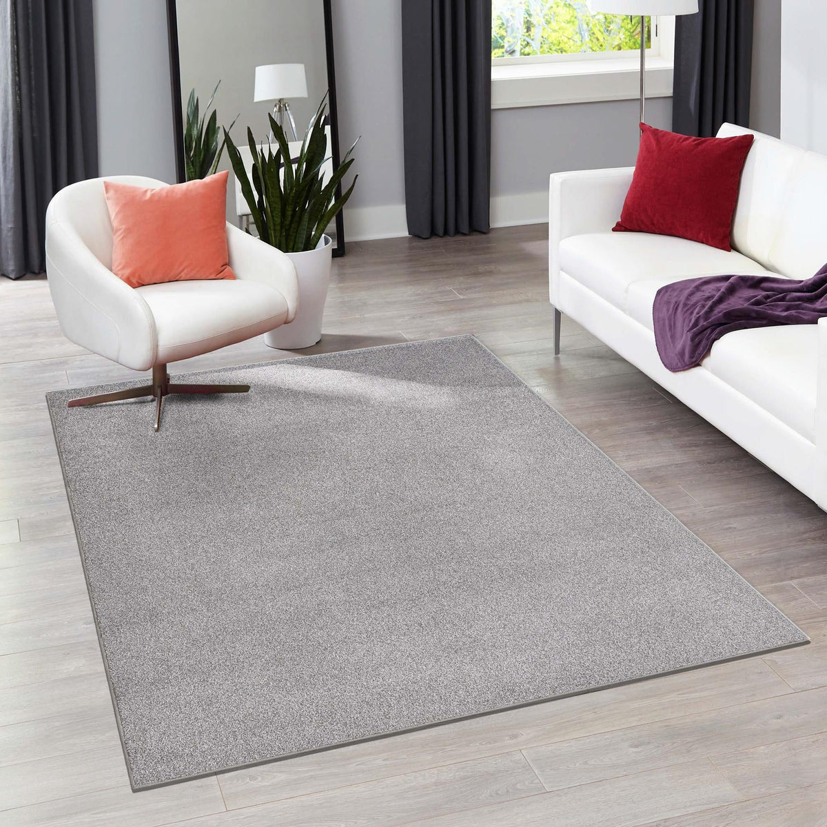 Everyday Elegance Collection Area Rug - Serenity (Smoke Gray) Rectangle Smoke Gray  lifestyle 13