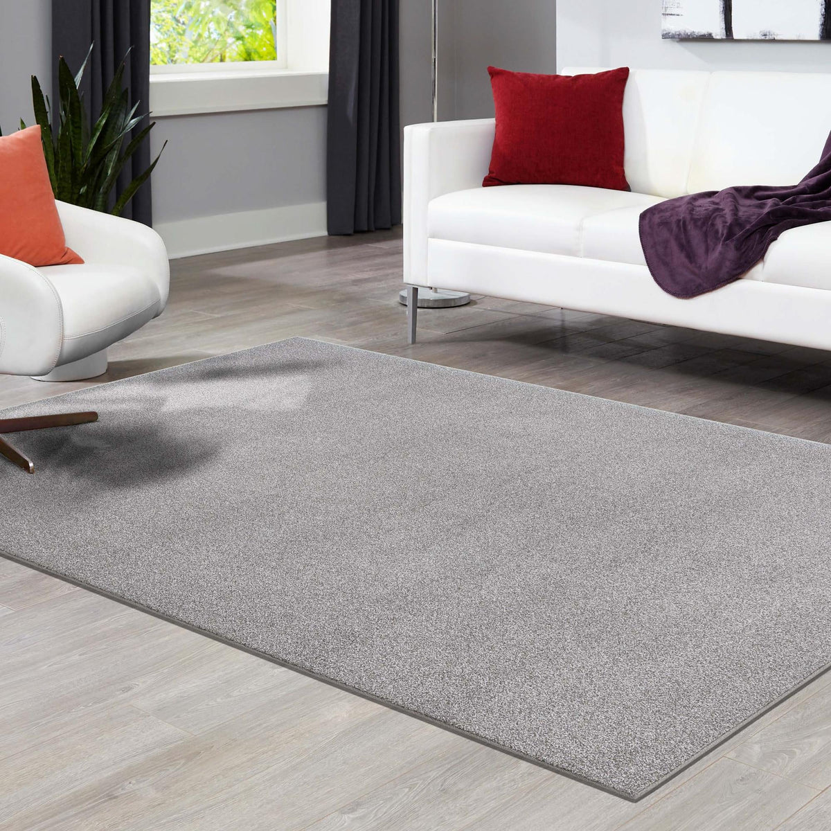 Everyday Elegance Collection Area Rug - Serenity (Smoke Gray) Rectangle Smoke Gray  lifestyle 14