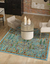 Caribbean Cove Collection Area Rug -  Tobago Square Aqua  lifestyle 95