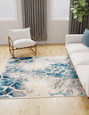 Celestial Haven Collection Area Rug -  Galaxy Square Navy Blue  lifestyle 37