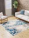 Celestial Haven Collection Area Rug -  Galaxy Square Navy Blue  lifestyle 46