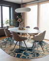 Celestial Haven Collection Area Rug -  Galaxy Oval Navy Blue  lifestyle 47