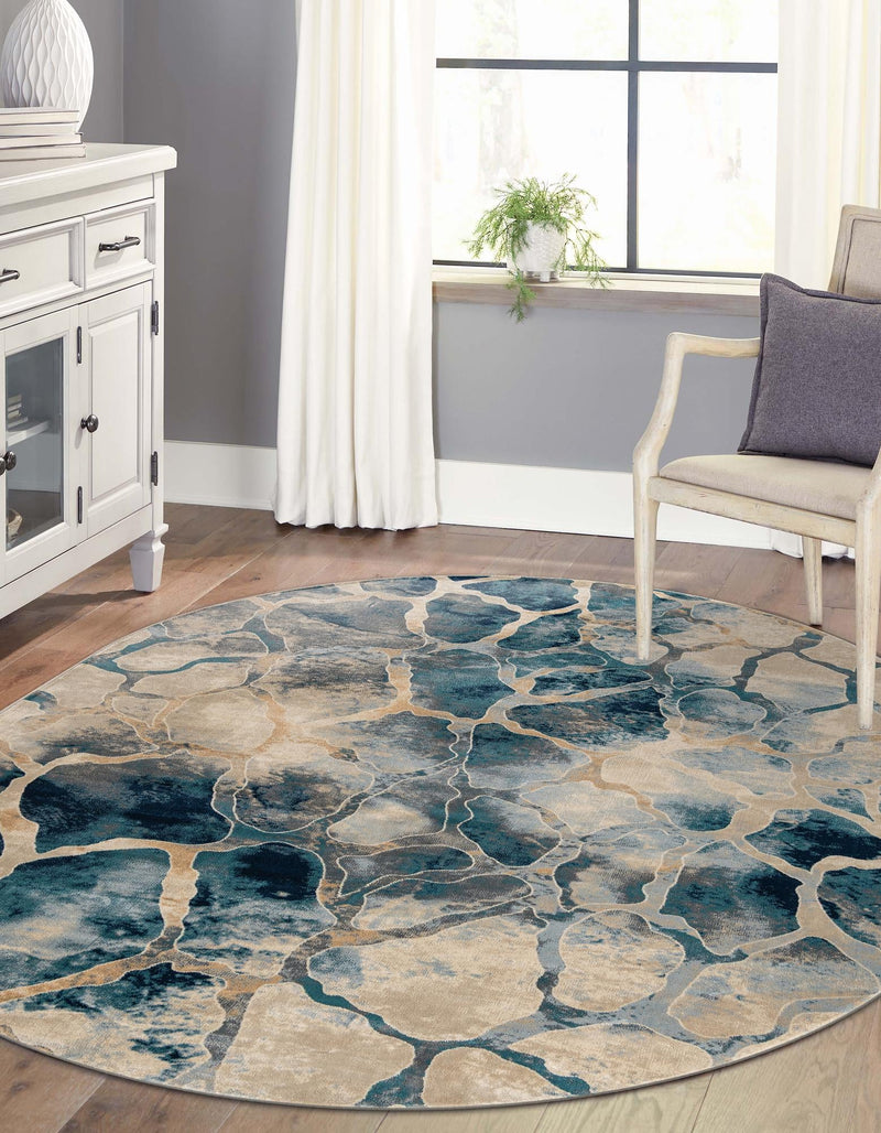 Celestial Haven Collection Area Rug -  Galaxy Oval Navy Blue  lifestyle 54