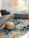 Celestial Haven Collection Area Rug -  Galaxy Oval Navy Blue  lifestyle 73