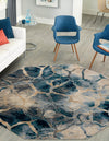 Celestial Haven Collection Area Rug -  Galaxy Octagon Navy Blue  lifestyle 36
