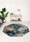 Celestial Haven Collection Area Rug -  Galaxy Octagon Navy Blue  lifestyle 45